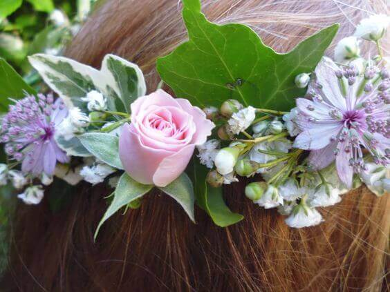 Pale pink roses flower crown